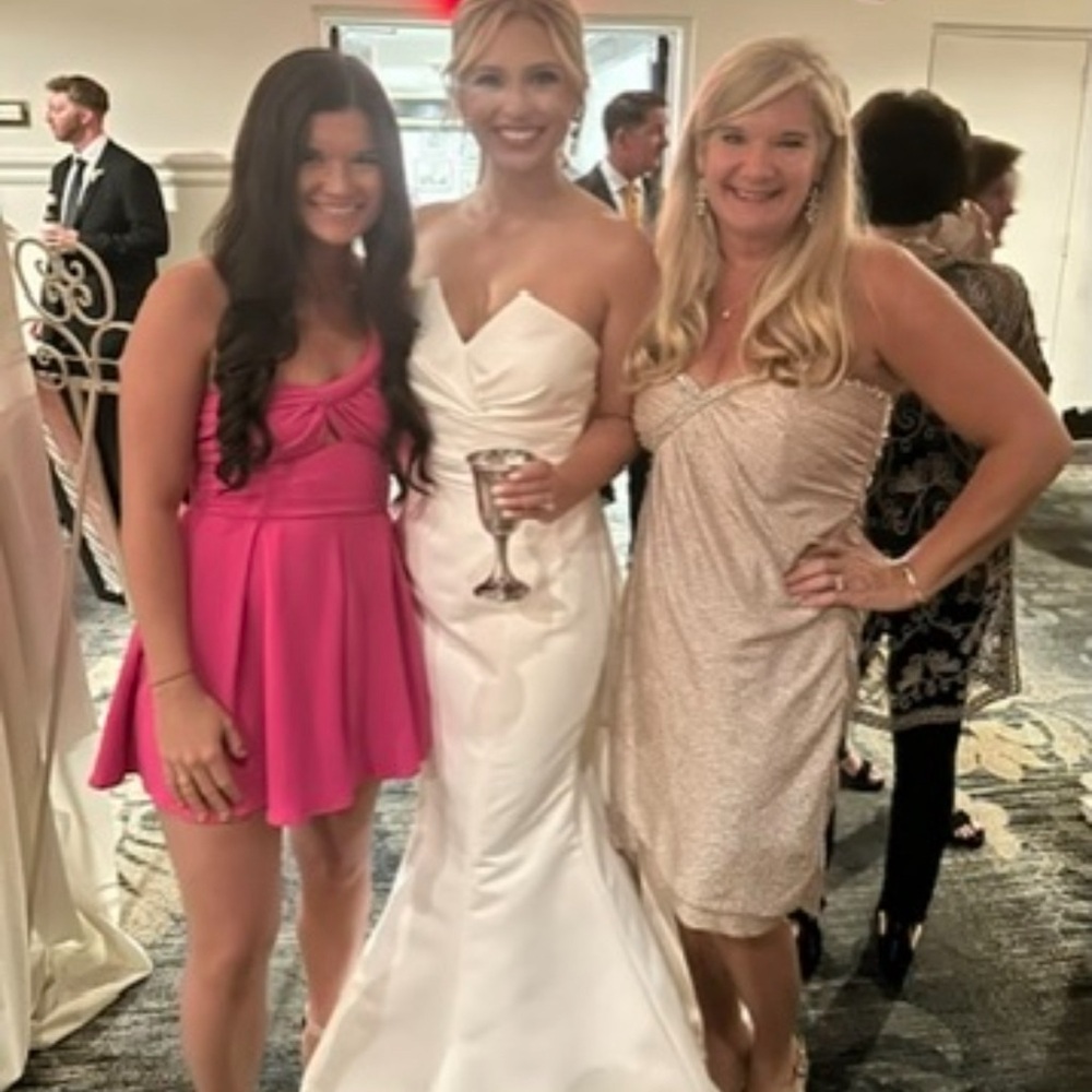 Adrianna Papell Metallic Gold Strapless Gown